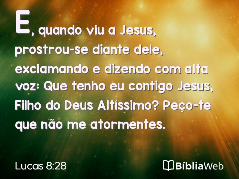 Lucas 8:28 em imagem para compartilhar