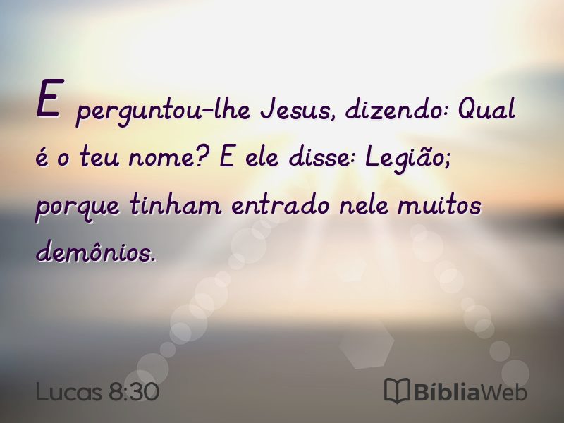 Lucas 8:30 em imagem para compartilhar