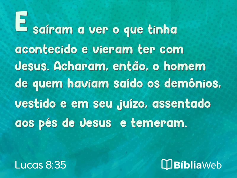 Lucas 8:35 em imagem para compartilhar