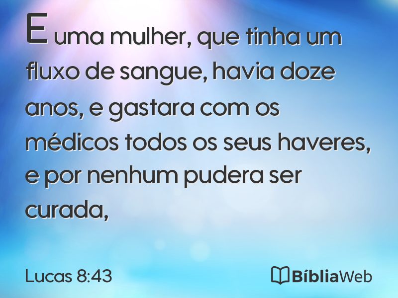 Lucas 8:43 em imagem para compartilhar