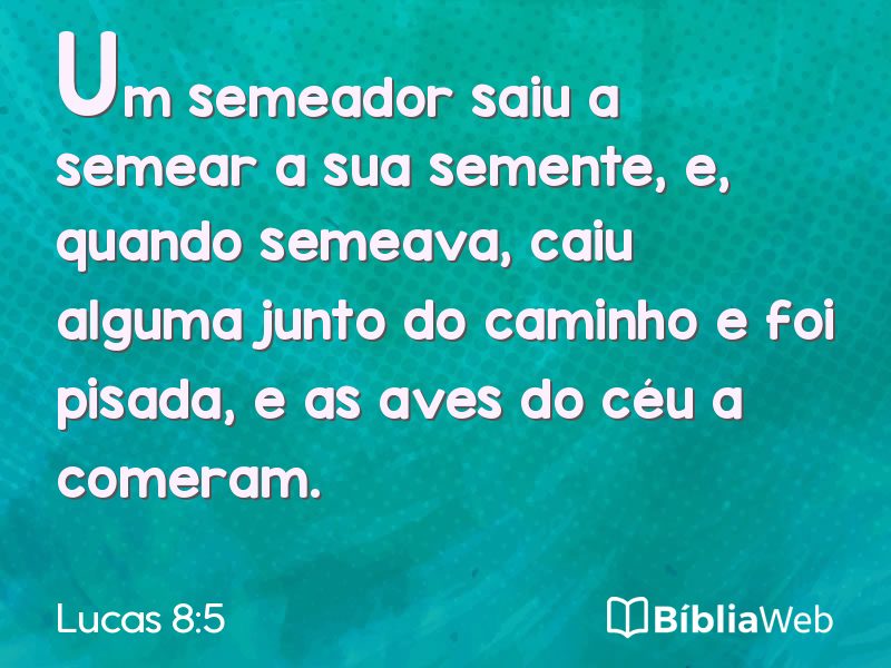 Lucas 8:5 em imagem para compartilhar