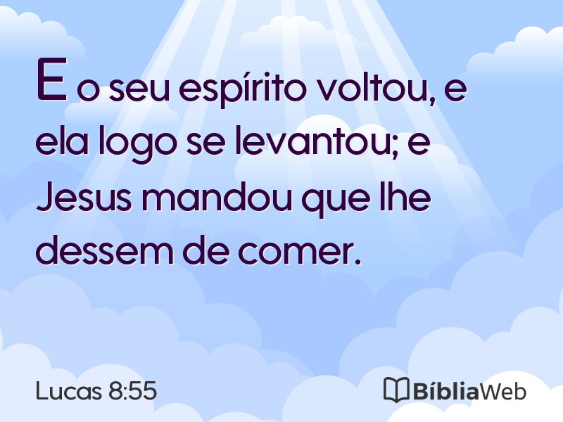 Lucas 8:55 em imagem para compartilhar