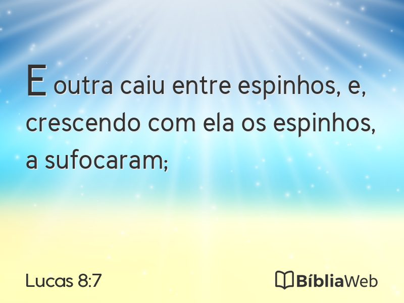 Lucas 8:7 em imagem para compartilhar