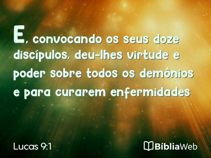 Lucas 9:1 em imagem para compartilhar
