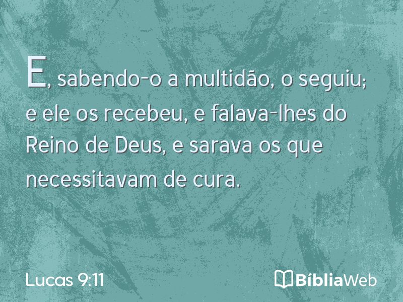 Lucas 9:11 em imagem para compartilhar