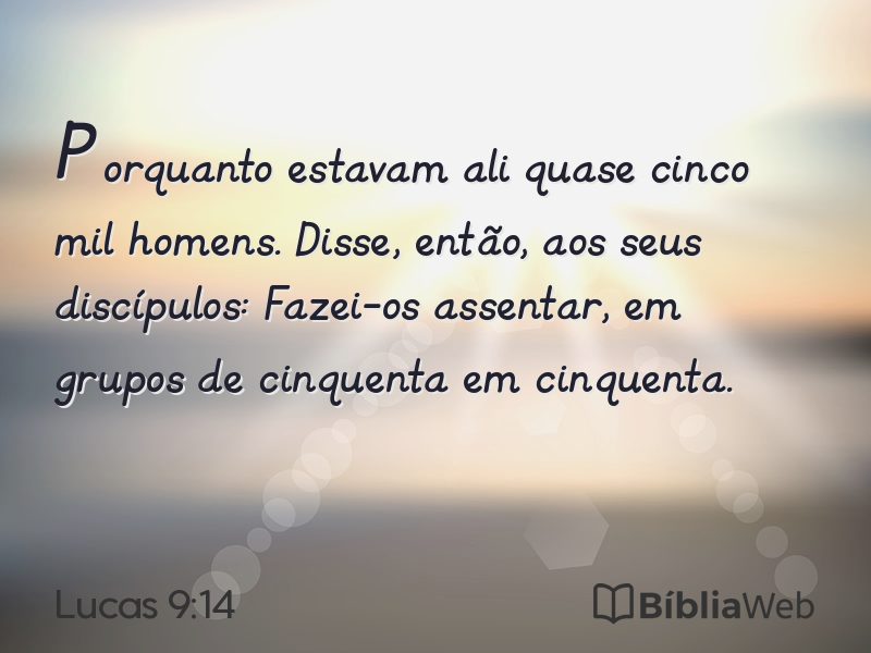 Lucas 9:14 em imagem para compartilhar
