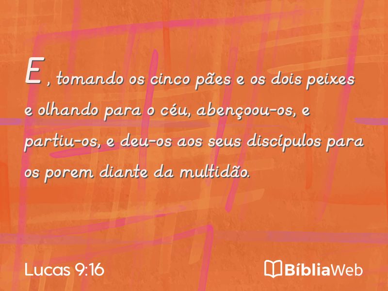 Lucas 9:16 em imagem para compartilhar