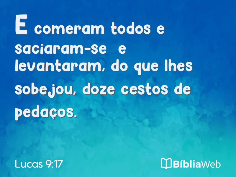 Lucas 9:17 em imagem para compartilhar