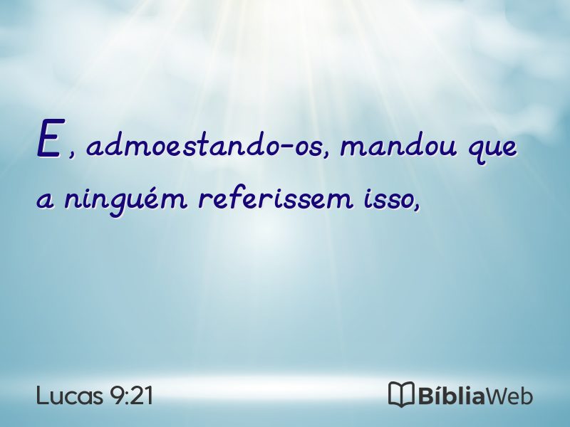 Lucas 9:21 em imagem para compartilhar