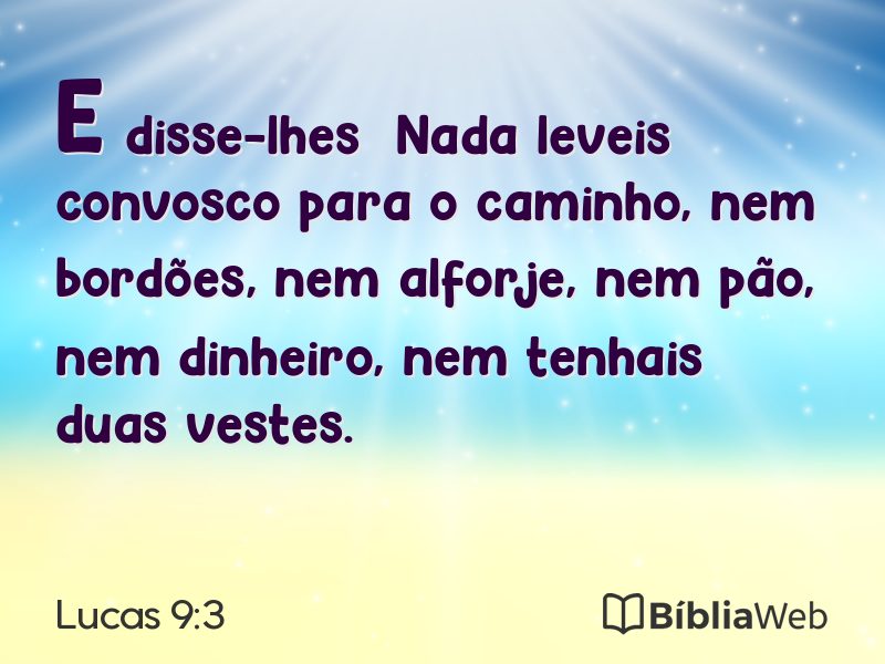 Lucas 9:3 em imagem para compartilhar