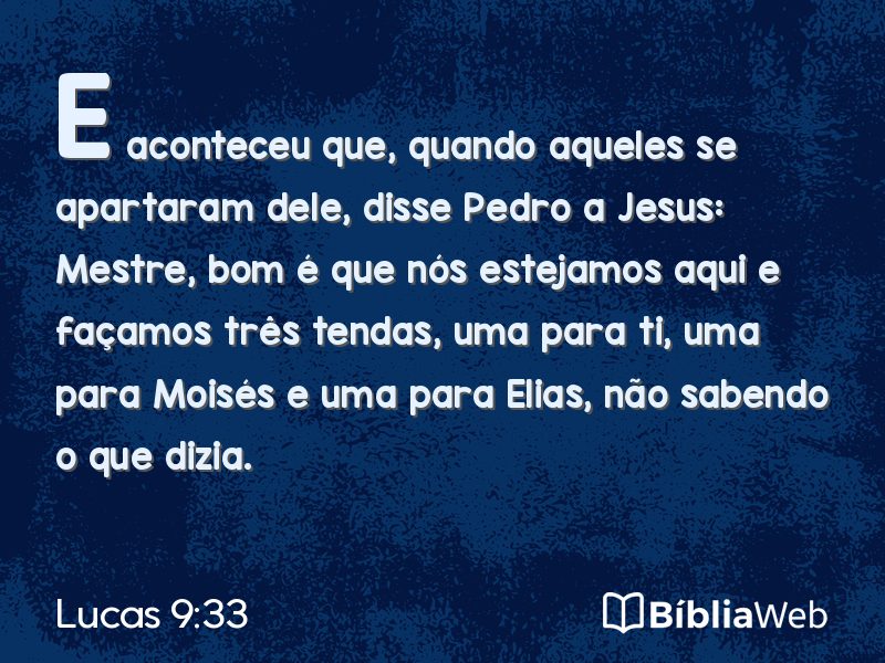 Lucas 9:33 em imagem para compartilhar