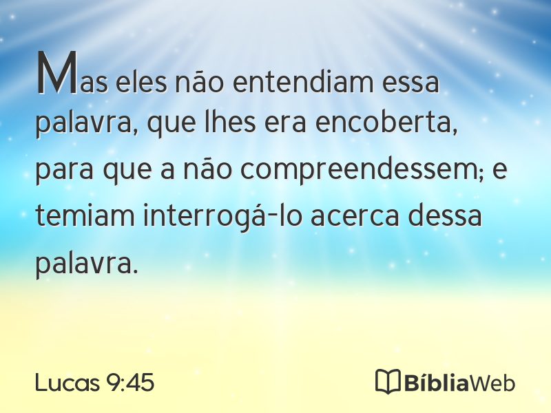 Lucas 9:45 em imagem para compartilhar