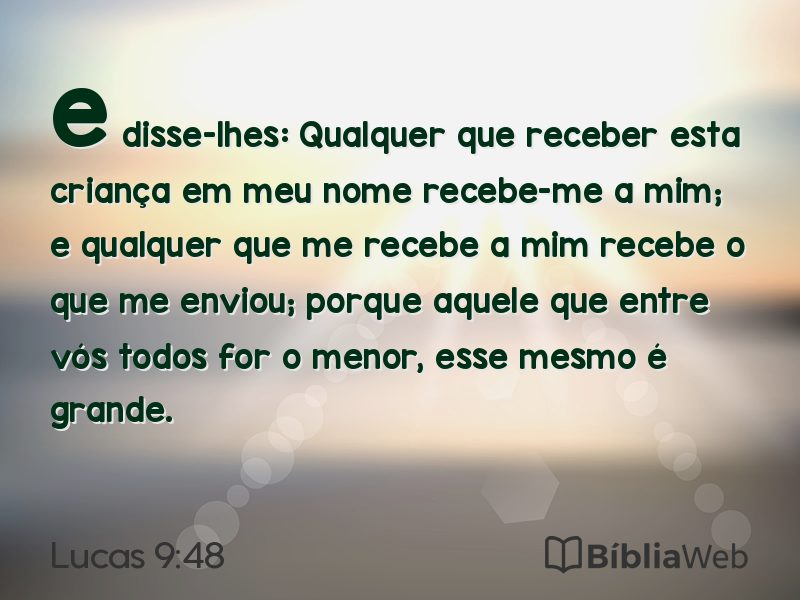 Lucas 9:48 em imagem para compartilhar