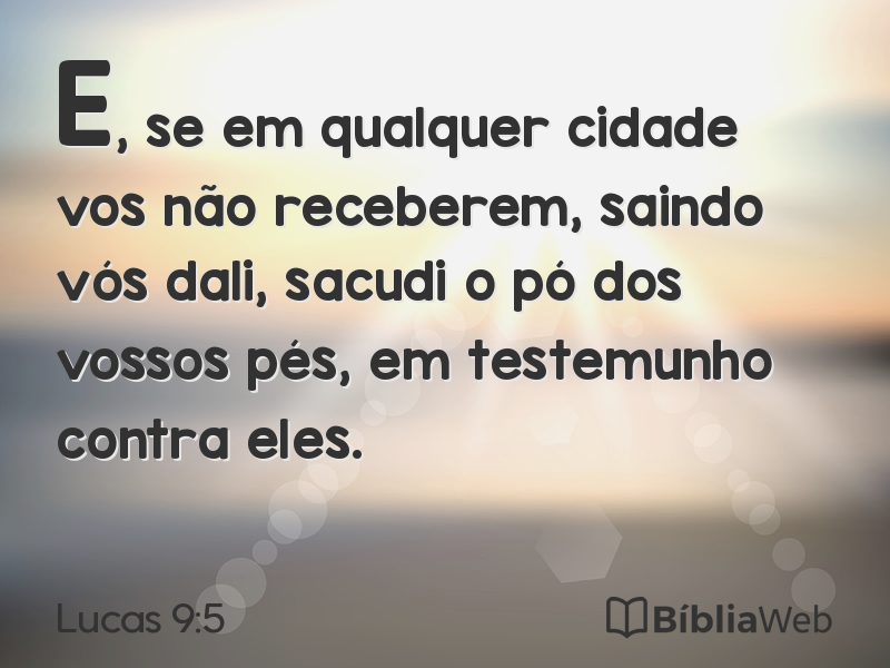 Lucas 9:5 em imagem para compartilhar