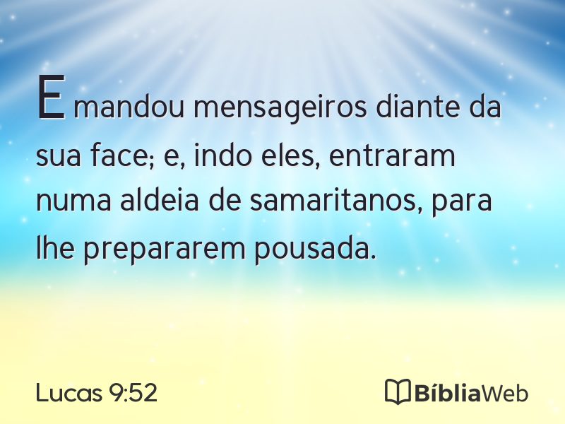 Lucas 9:52 em imagem para compartilhar