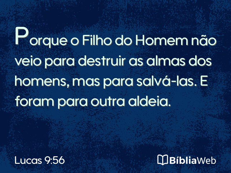 Lucas 9:56 em imagem para compartilhar