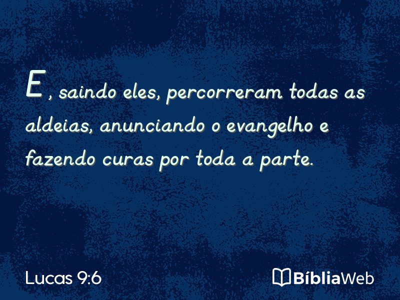 Lucas 9:6 em imagem para compartilhar
