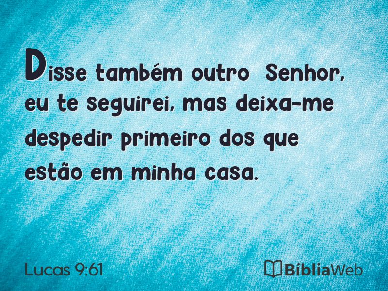 Lucas 9:61 em imagem para compartilhar