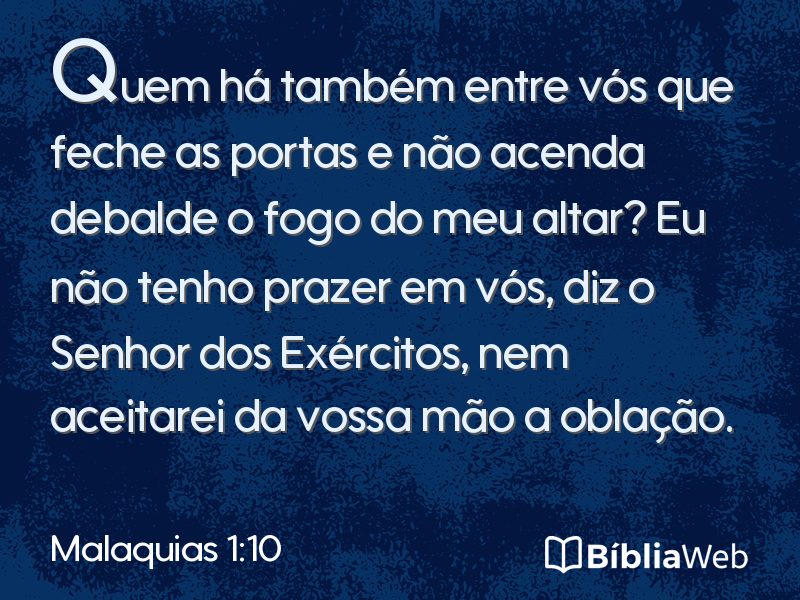 Malaquias 1:10 em imagem para compartilhar