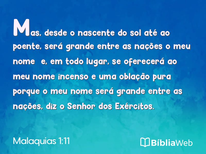 Malaquias 1:11 em imagem para compartilhar