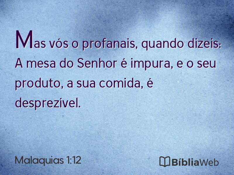 Malaquias 1:12 em imagem para compartilhar