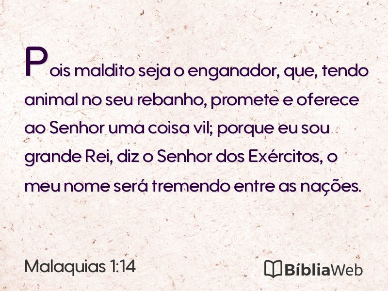 Malaquias 1:14 em imagem para compartilhar