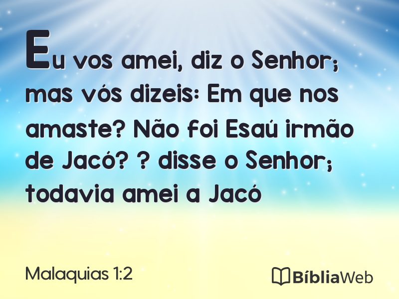 Malaquias 1:2 em imagem para compartilhar