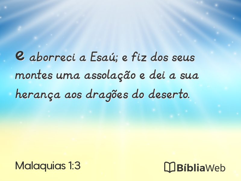 Malaquias 1:3 em imagem para compartilhar