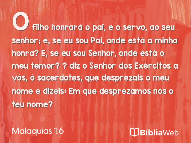 Malaquias 1:6 em imagem para compartilhar
