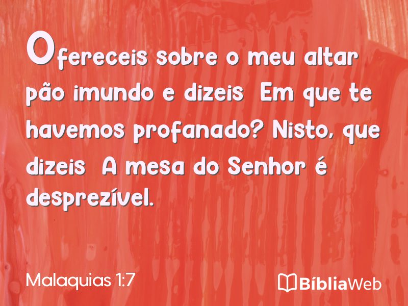 Malaquias 1:7 em imagem para compartilhar