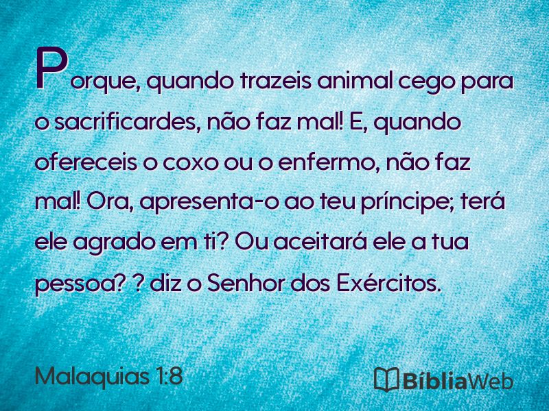 Malaquias 1:8 em imagem para compartilhar
