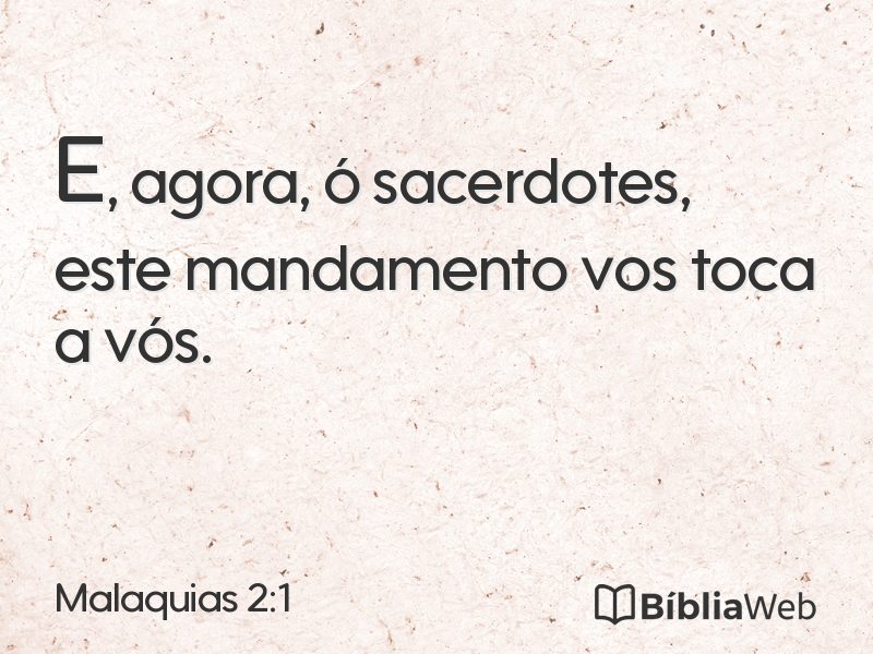 Malaquias 2:1 em imagem para compartilhar