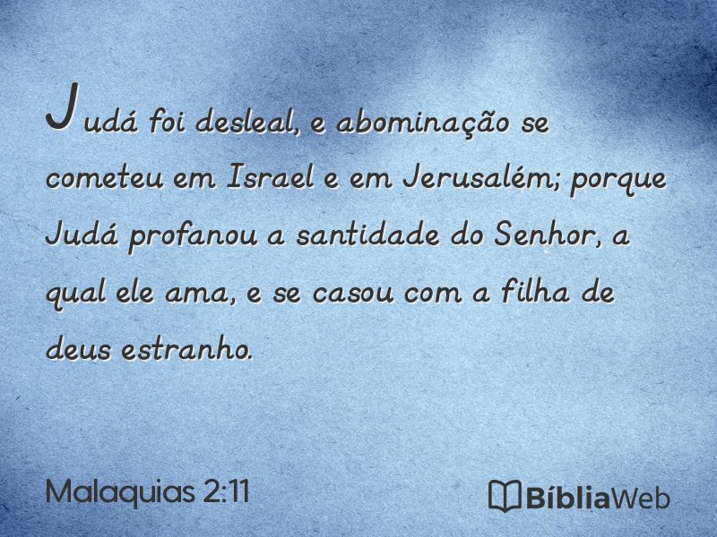 Malaquias 2:11 em imagem para compartilhar