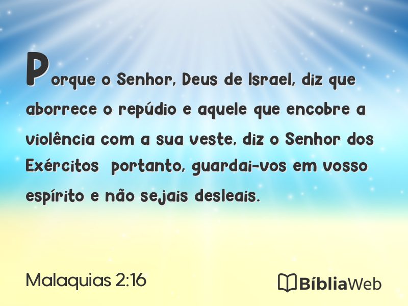 Malaquias 2:16 em imagem para compartilhar