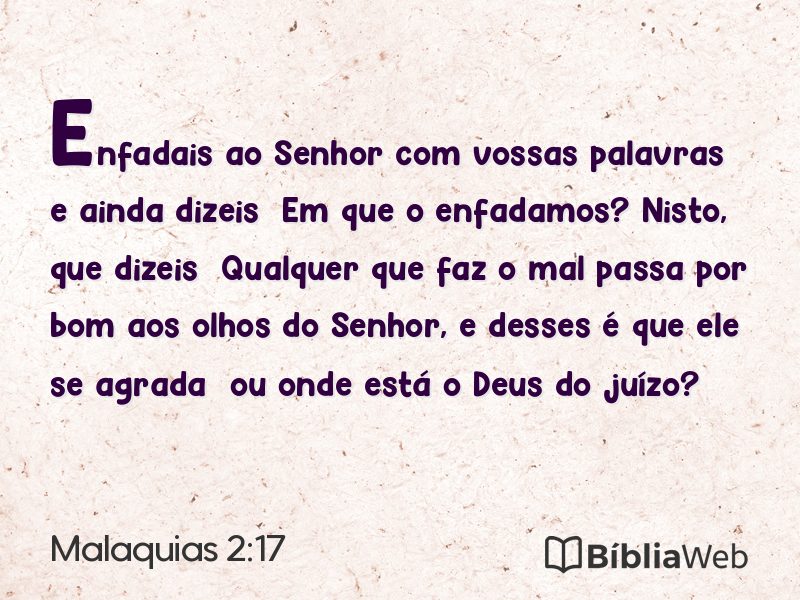 Malaquias 2:17 em imagem para compartilhar