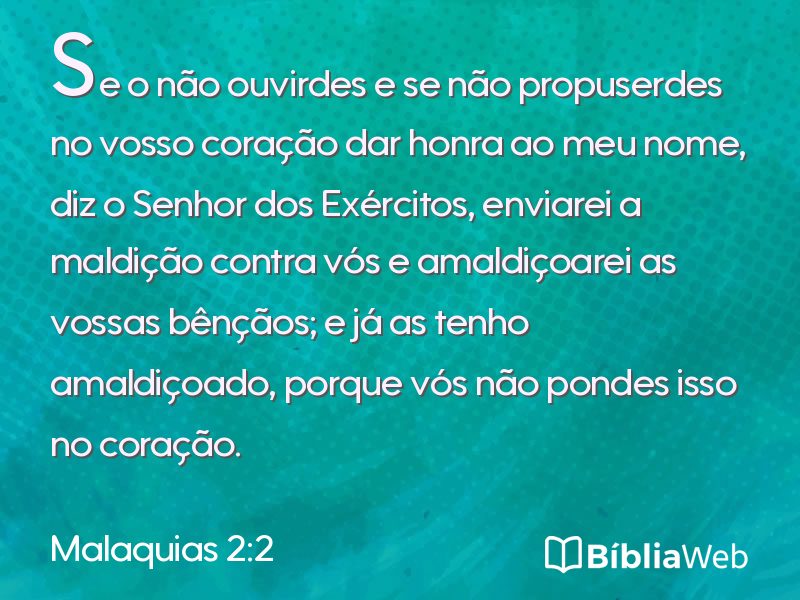 Malaquias 2:2 em imagem para compartilhar