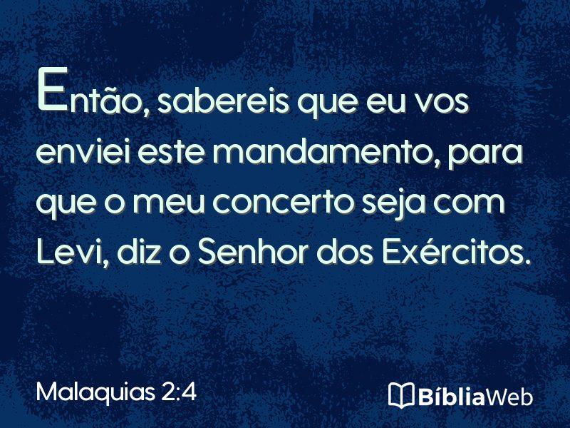 Malaquias 2:4 em imagem para compartilhar