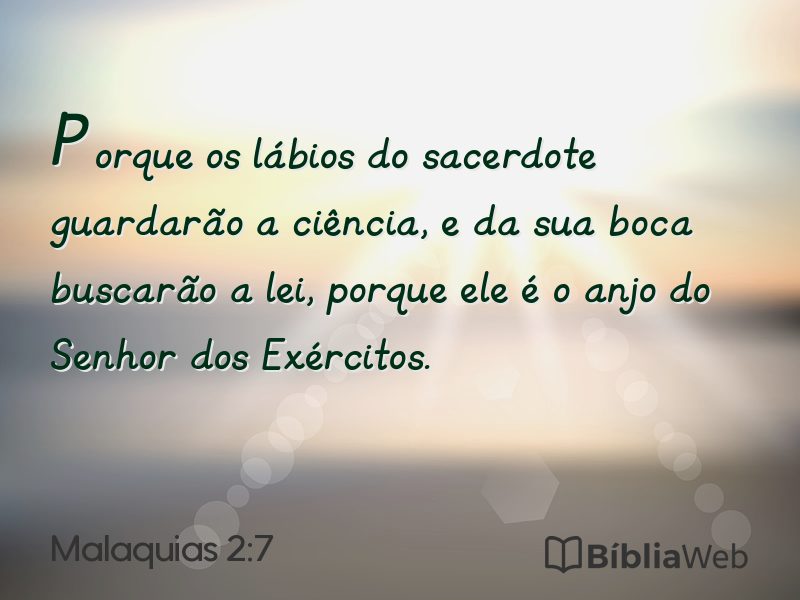 Malaquias 2:7 em imagem para compartilhar