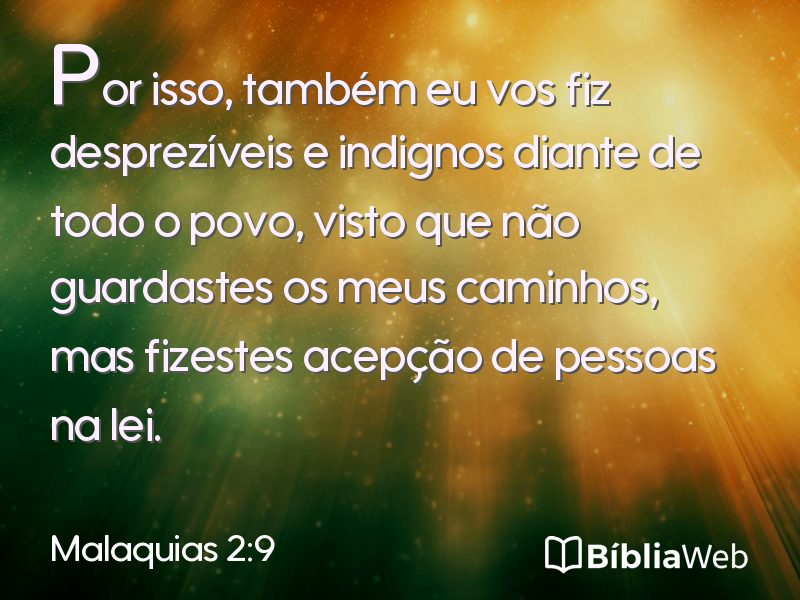 Malaquias 2:9 em imagem para compartilhar