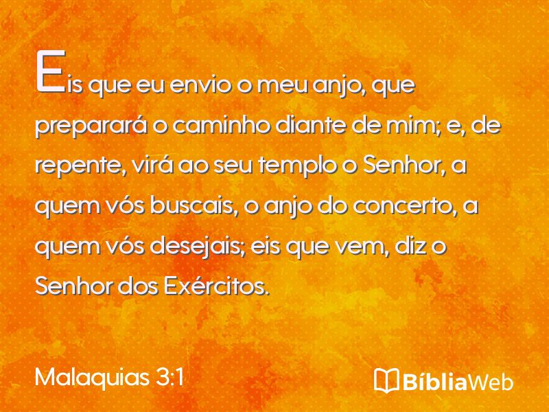 Malaquias 3:1 em imagem para compartilhar
