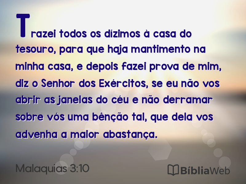 Malaquias 3:10 em imagem para compartilhar
