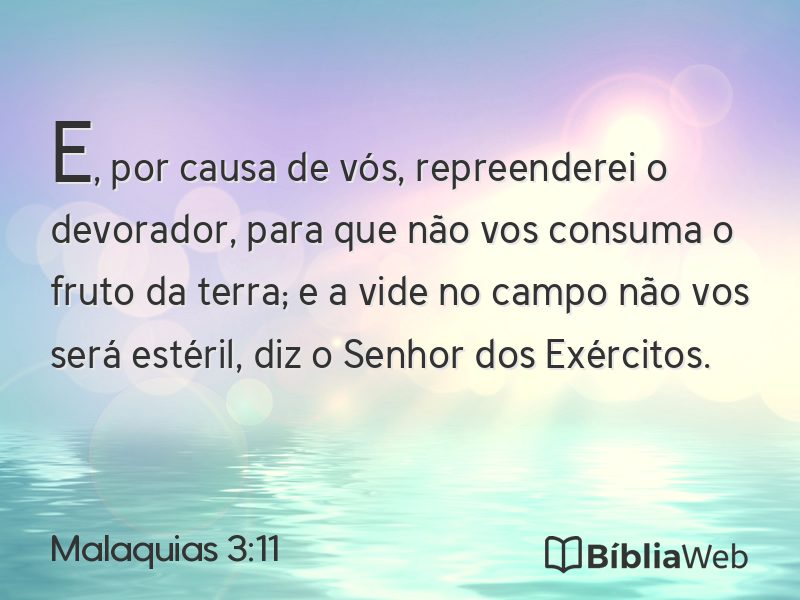 Malaquias 3:11 em imagem para compartilhar