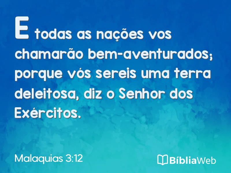 Malaquias 3:12 em imagem para compartilhar