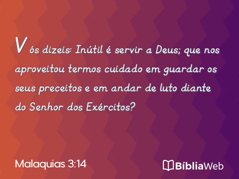 Malaquias 3:14 em imagem para compartilhar