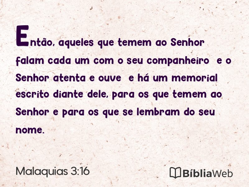 Malaquias 3:16 em imagem para compartilhar