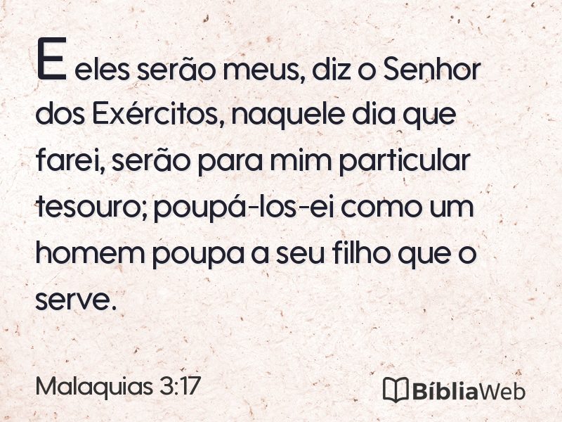 Malaquias 3:17 em imagem para compartilhar
