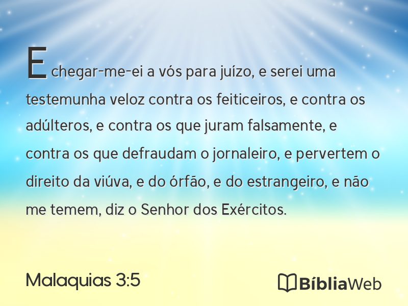 Malaquias 3:5 em imagem para compartilhar