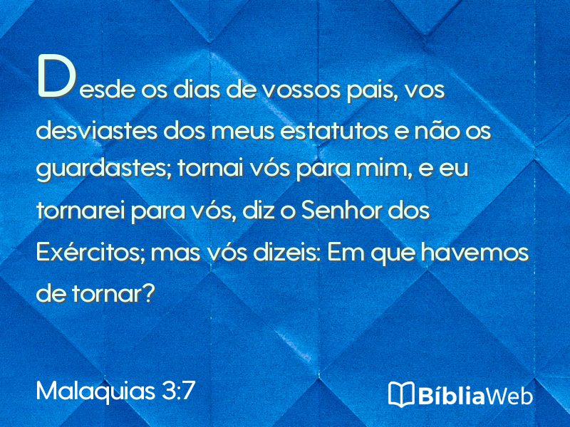 Malaquias 3:7 em imagem para compartilhar