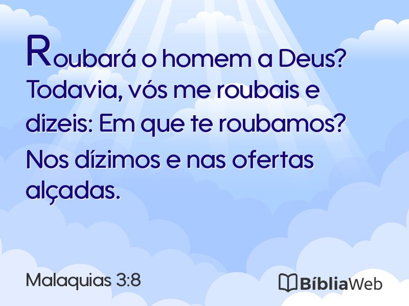 Malaquias 3:8 em imagem para compartilhar