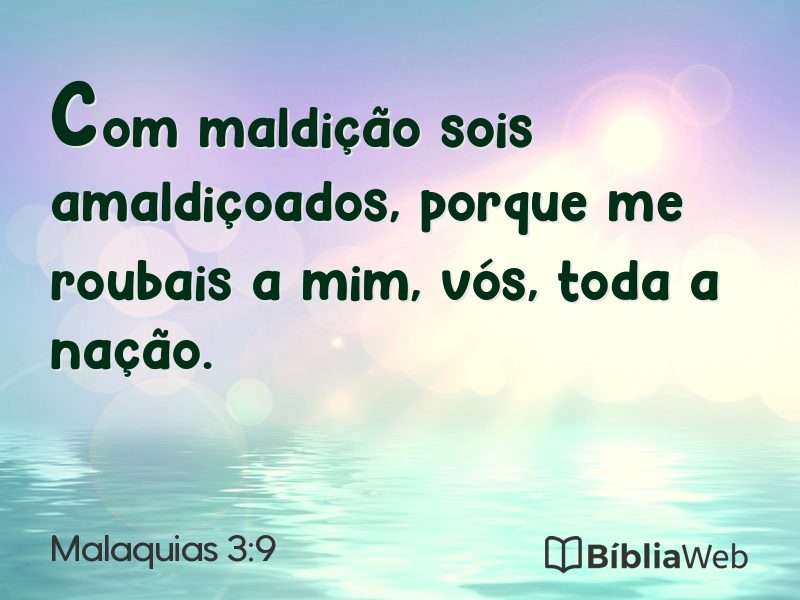 Malaquias 3:9 em imagem para compartilhar